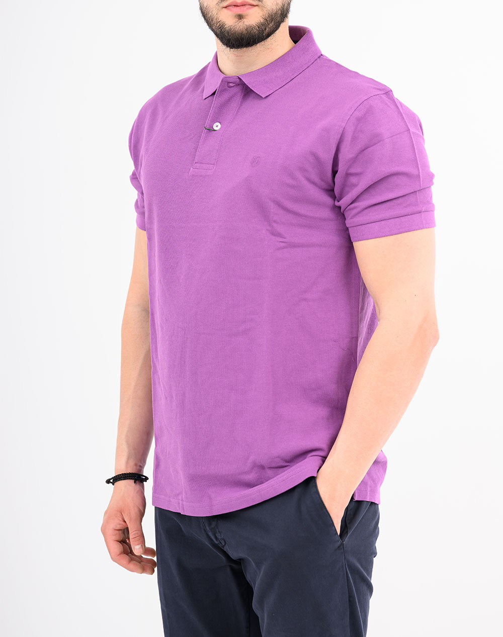The Bostonians Μπλούζα Polo Pique Regular Fit 3Ps0001-Purple Purple ανδρικά ρούχα μπλούζες Politikos Shop Πολιτικός
