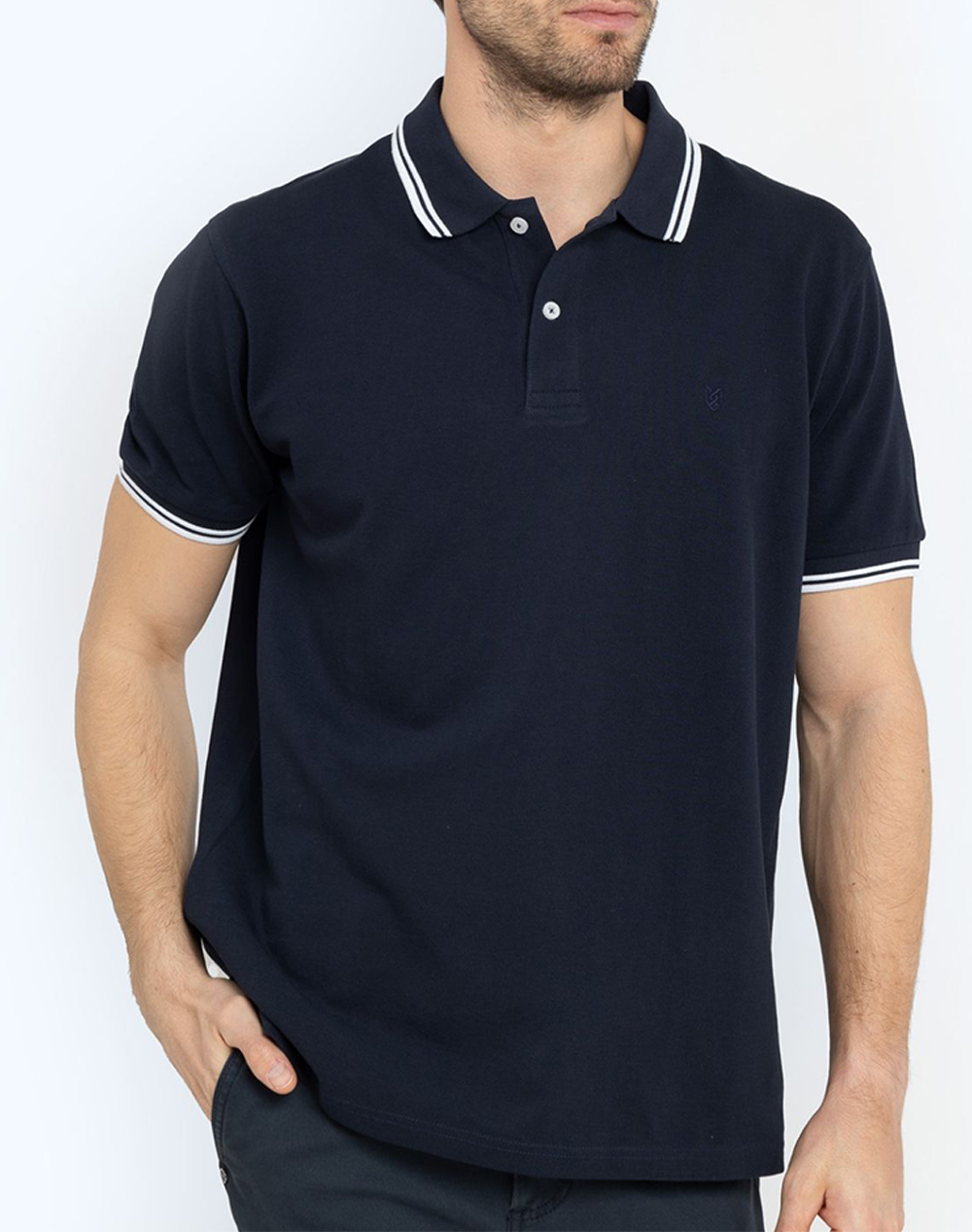 THE BOSTONIANS ΜΠΛΟΥΖΑ POLO PIQUE TWIN TIPPED REGULAR 3PS1271-NAVY MidnightBlue