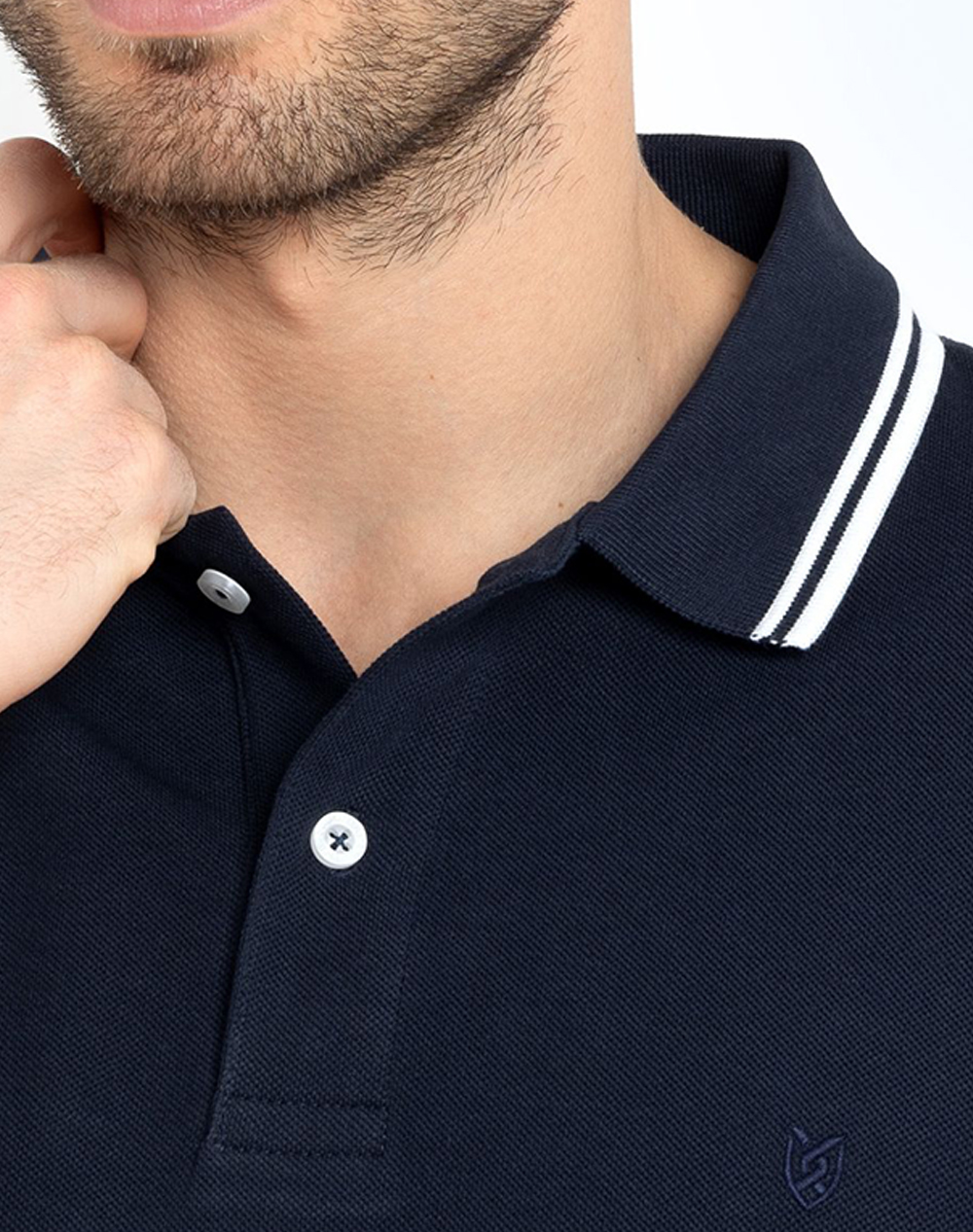 The Bostonians Μπλούζα Polo Pique Twin Tipped Regular 3Ps1271-Navy Midnightblue ανδρικά ρούχα μπλούζες Politikos Shop Πολιτικός