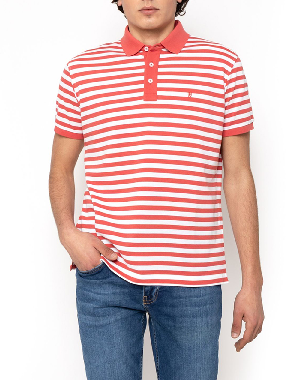 THE BOSTONIANS ΜΠΛΟΥΖΑ ACORN POLO PIQUE REGULAR FIT 3PS4462-SIERRA LightRed