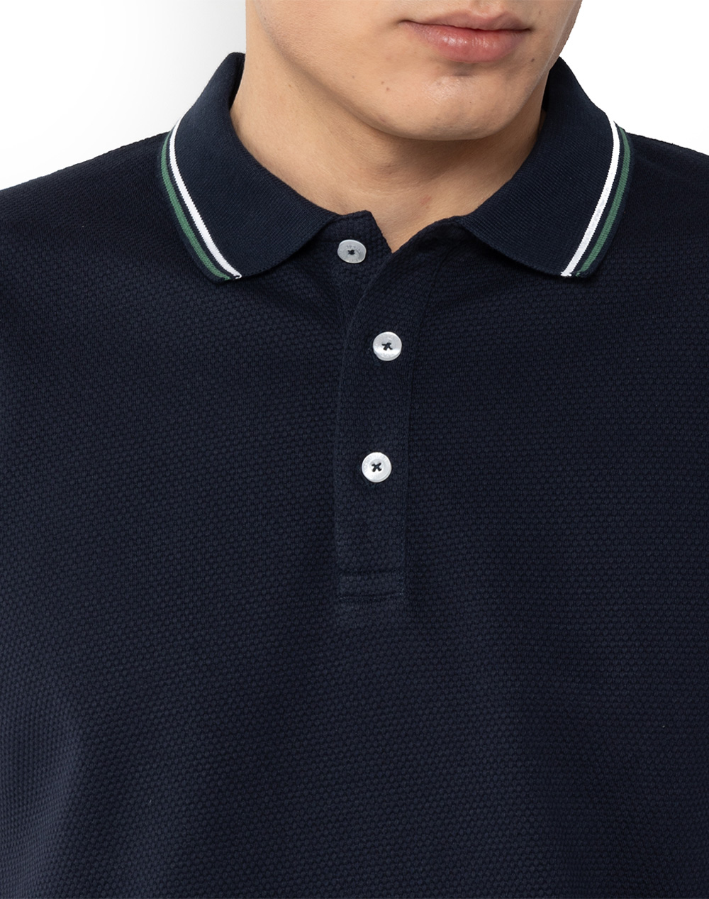 The Bostonians Μπλούζα Polo Pique Waffle Regular Fit 3Ps1305-Blue Darkblue ανδρικά ρούχα μπλούζες Politikos Shop Πολιτικός