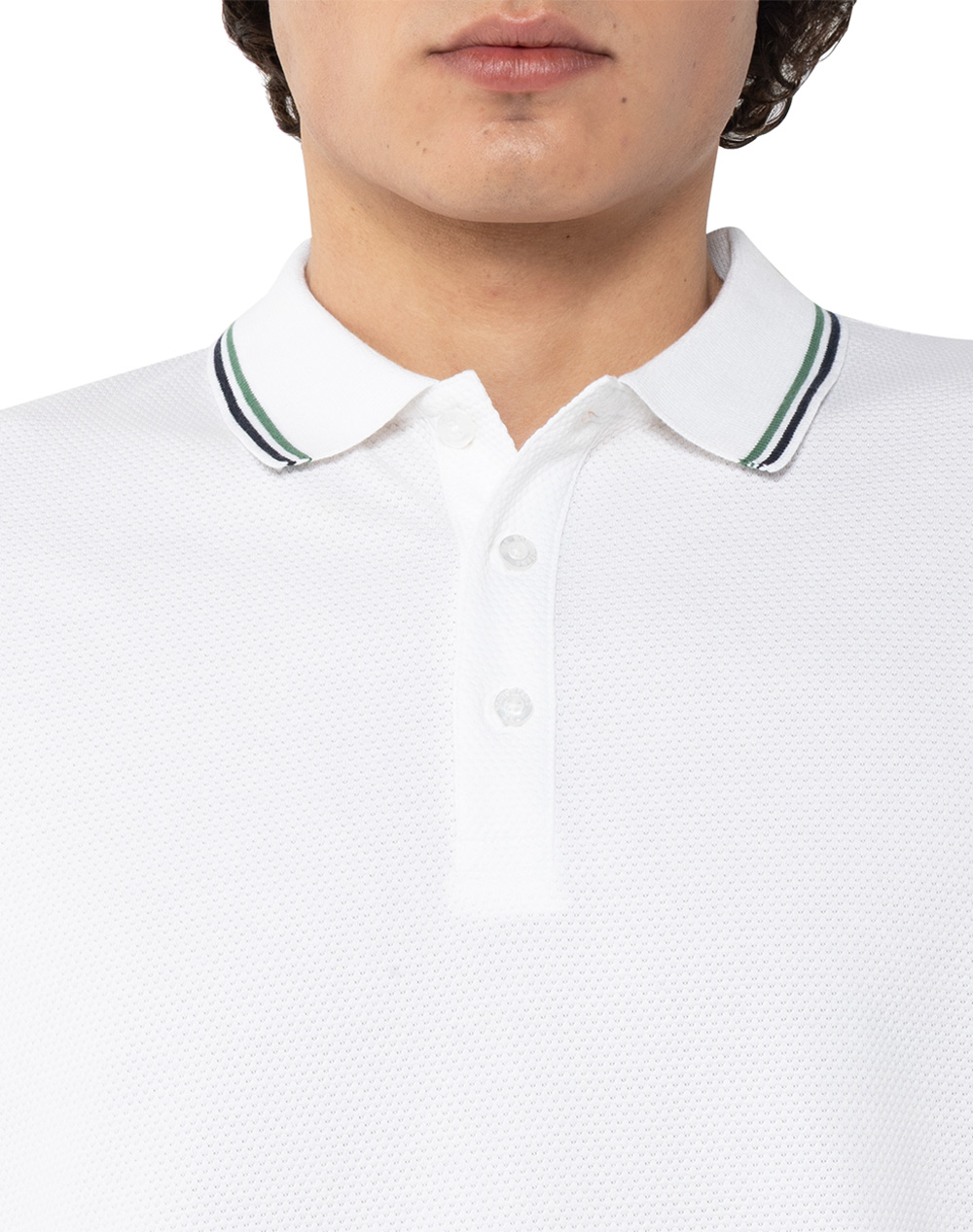 The Bostonians Μπλούζα Polo Pique Waffle Regular Fit 3Ps1305-White White ανδρικά ρούχα μπλούζες Politikos Shop Πολιτικός