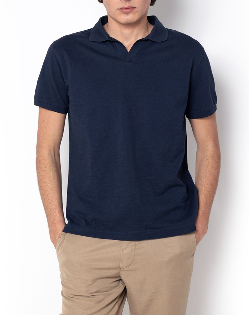 THE BOSTONIANS ΜΠΛΟΥΖΑ POLO PIQUE ΦΛΑΜΑ REGULAR FIT 3PS1300-BLUE DarkBlue