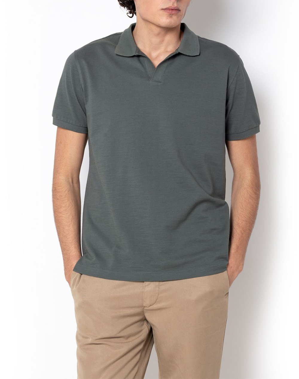 THE BOSTONIANS ΜΠΛΟΥΖΑ POLO PIQUE ΦΛΑΜΑ REGULAR FIT 3PS1300-OLIVE Olive