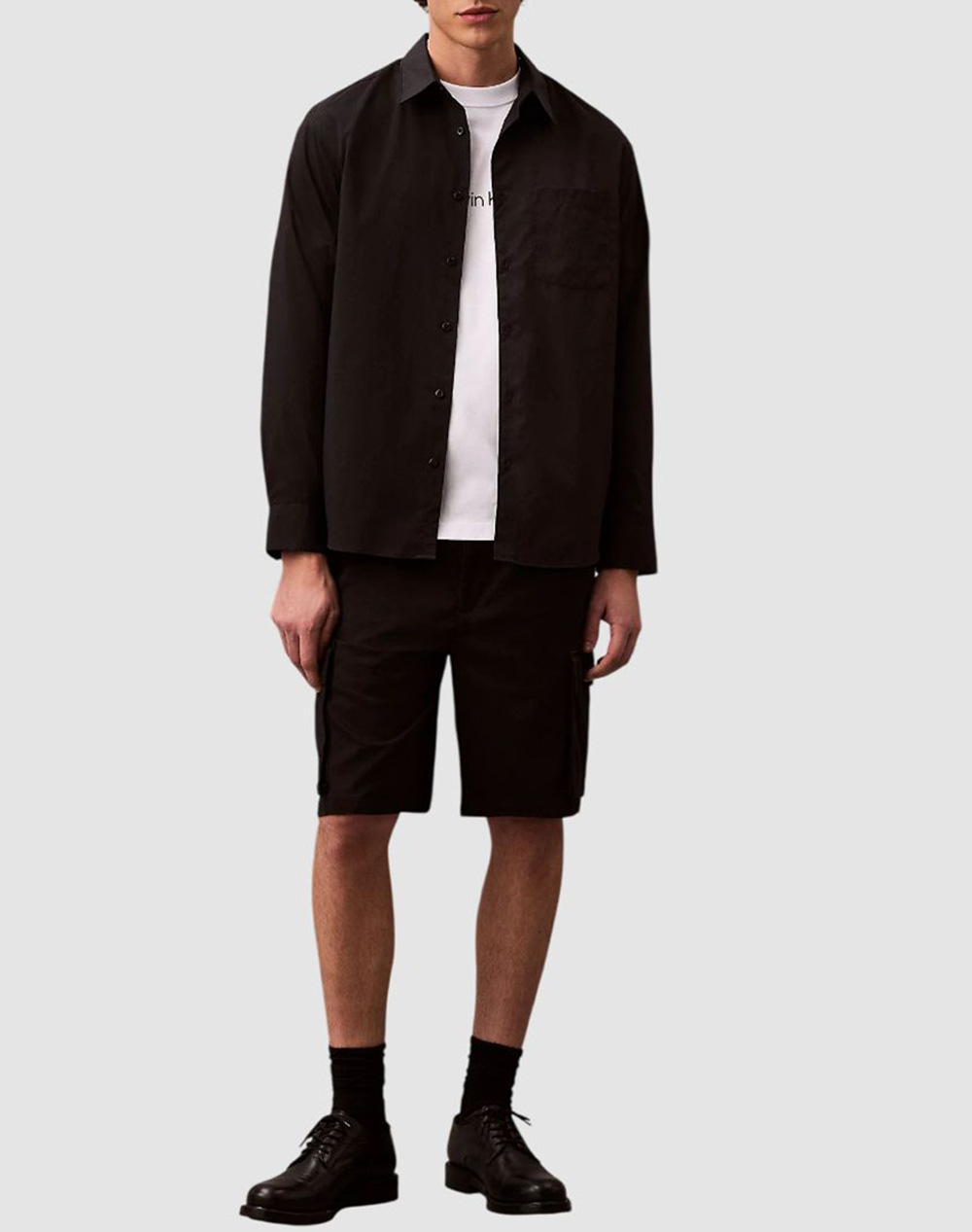 CALVIN KLEIN JEANS 9" COTTON PULL ON CARGO SHORT LV04RB618G-UB1 Black φωτογραφία