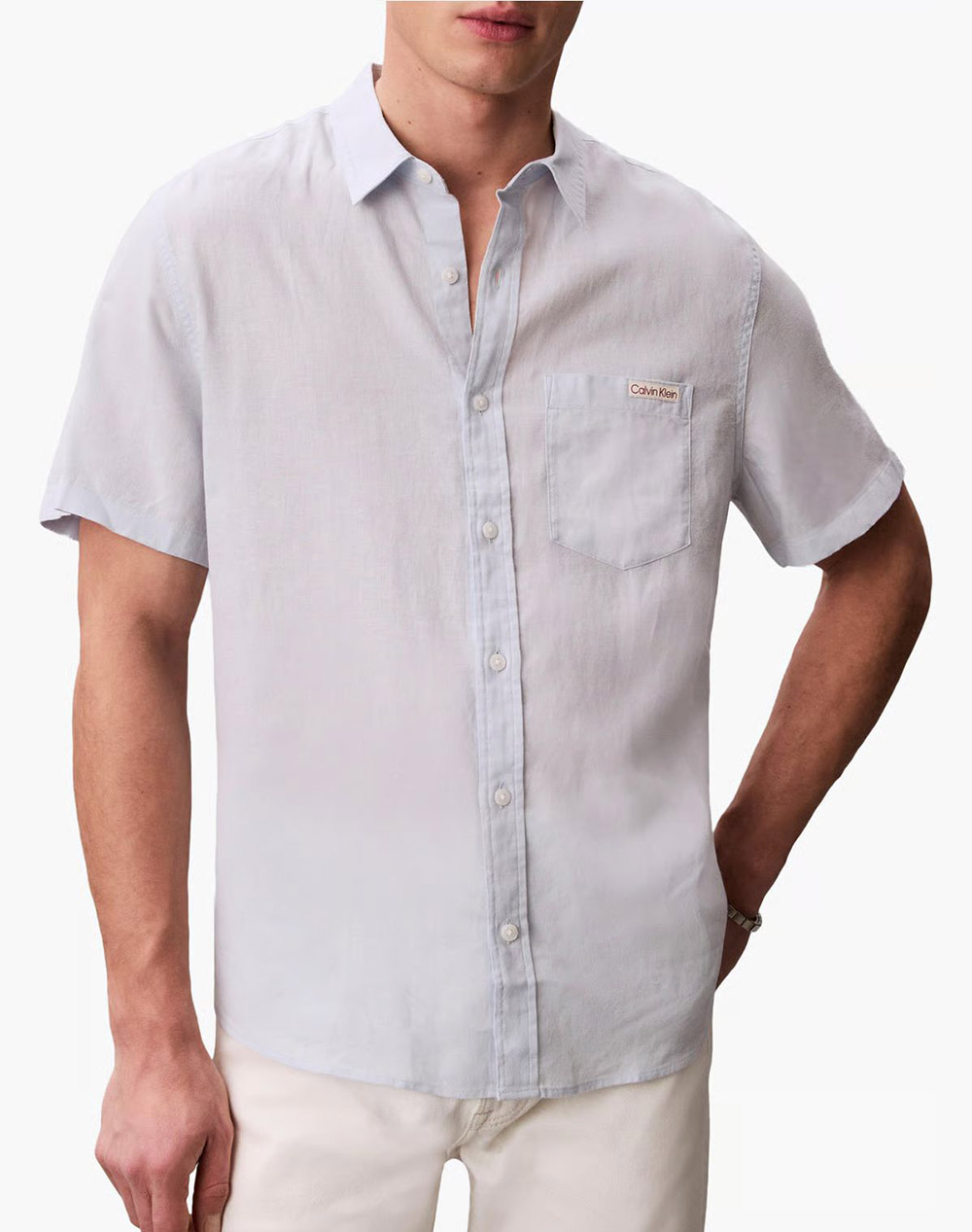 CALVIN KLEIN JEANS SS SOLID CAUSAL LINEN CLASSIC SH LV04RF120G-CIQ LightBlue