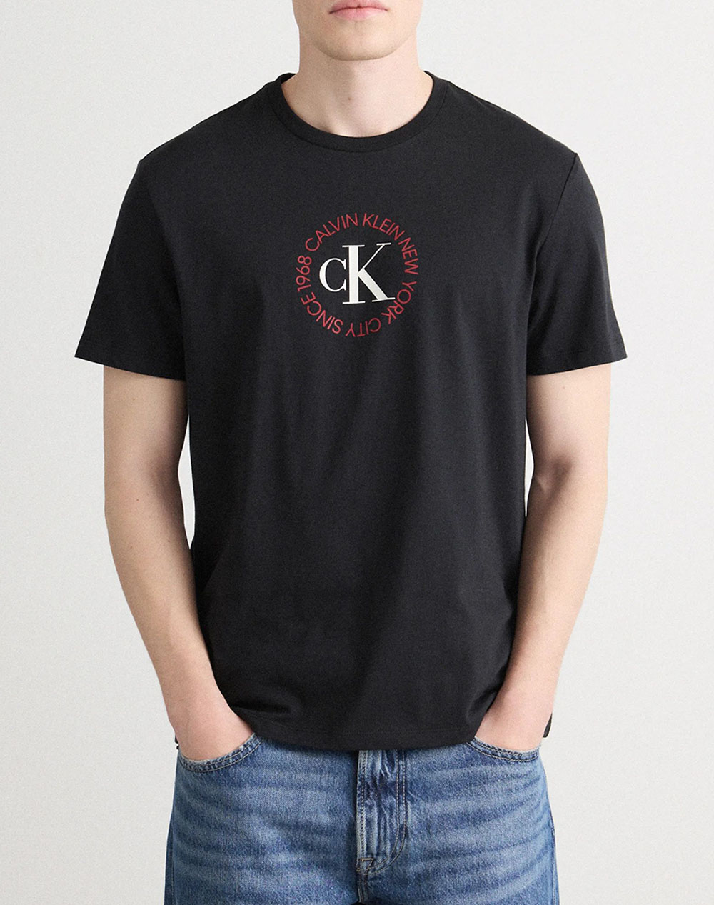 CALVIN KLEIN JEANS SS 30s WHSL CK WORD CIRCLE GRAPH LV14RE816G-UB1 Black