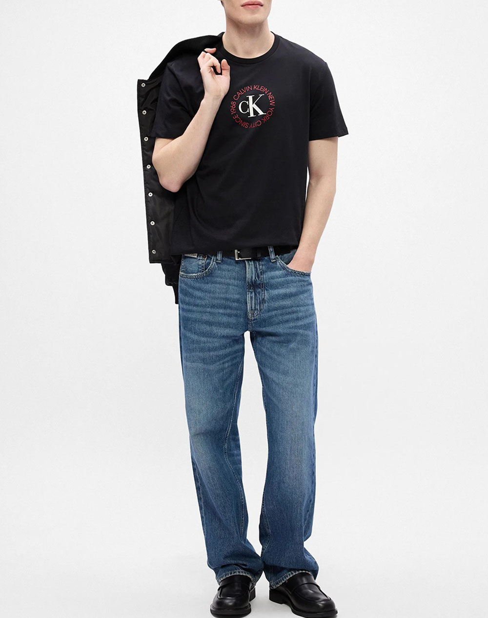 CALVIN KLEIN JEANS SS 30s WHSL CK WORD CIRCLE GRAPH LV14RE816G-UB1 Black φωτογραφία