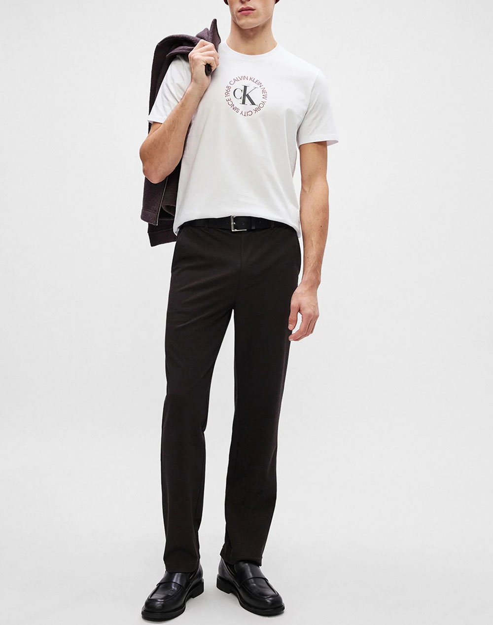 Calvin Klein Jeans Ss 30S Whsl Ck Word Circle Graph Lv14Re816G-Yaa White ανδρικά ρούχα μπλούζες T-Shirt Politikos Shop Πολιτικός