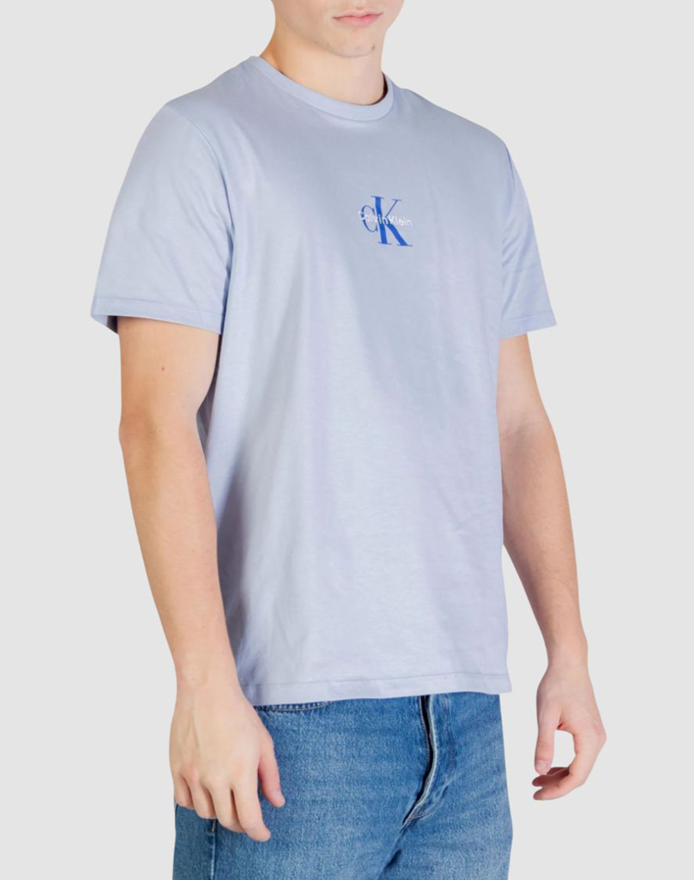Calvin Klein Jeans Ss 30S Micro Monologo Graphic Te Lv04Rb866G-Tkf Lightblue ανδρικά ρούχα μπλούζες T-Shirt Politikos Shop Πολιτικός