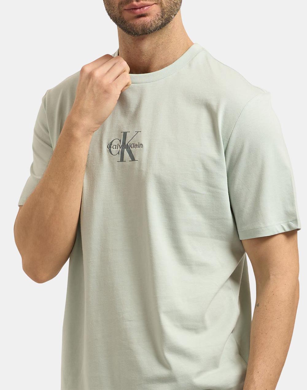 Calvin Klein Jeans Ss 30S Micro Monologo Graphic Te Lv04Rb866G-3Q0 Lightgreen ανδρικά ρούχα μπλούζες T-Shirt Politikos Shop Πολιτικός