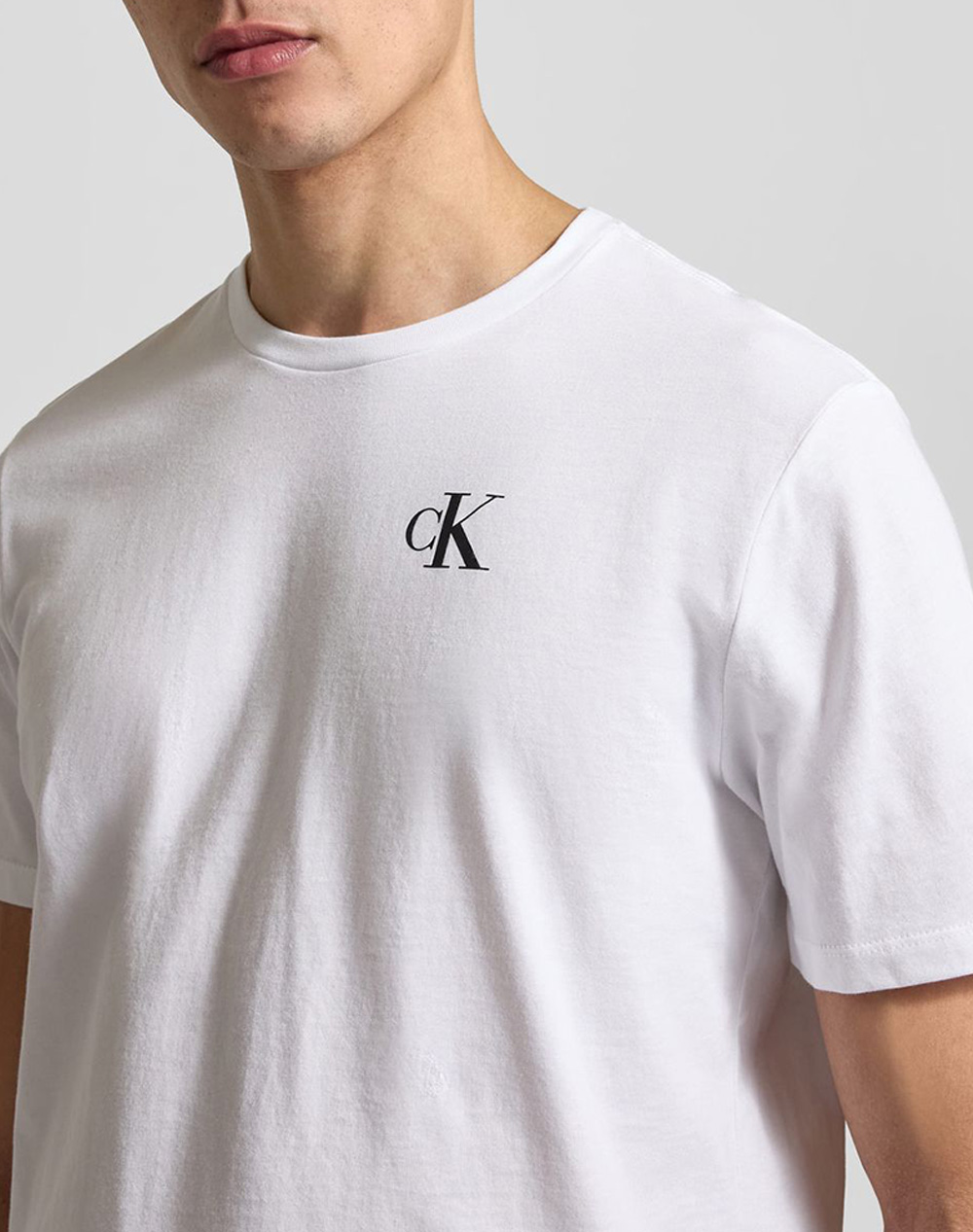 Calvin Klein Jeans Ss 30S Classic Back Monologo Tee Lv14Rf852G-Yaf White ανδρικά ρούχα μπλούζες T-Shirt Politikos Shop Πολιτικός