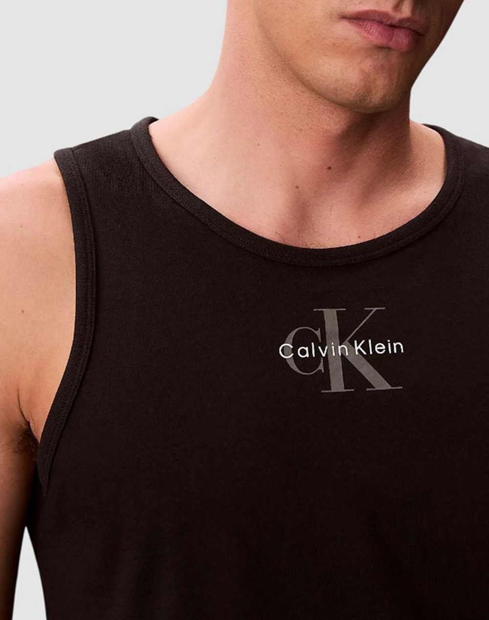 Calvin Klein Ejans 30S Classic Micro Monologo Tank Lv04Rf850G-Ub1 Black ανδρικά ρούχα μπλούζες T-Shirt Politikos Shop Πολιτικός
