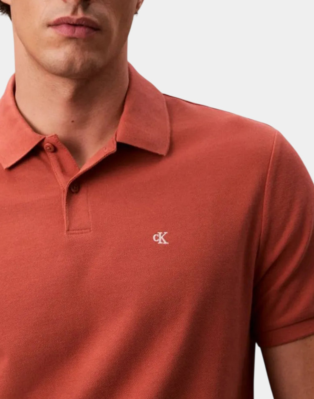 Calvin Klein Jeans Ss Casual Pique Classic Polo Lv040Em269-0Kl Firebrick ανδρικά ρούχα μπλούζες Politikos Shop Πολιτικός