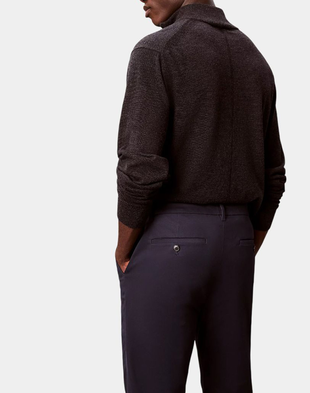 Calvin Klein Slim Sateen Chino Trouser Lv04Ld613G-Cef32 Darkblue ανδρικά ρούχα παντελόνια Chinos Politikos Shop Πολιτικός