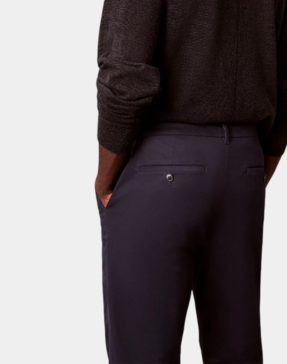 Calvin Klein Slim Sateen Chino Trouser Lv04Ld613G-Cef34 Midnightblue ανδρικά ρούχα παντελόνια Chinos Politikos Shop Πολιτικός