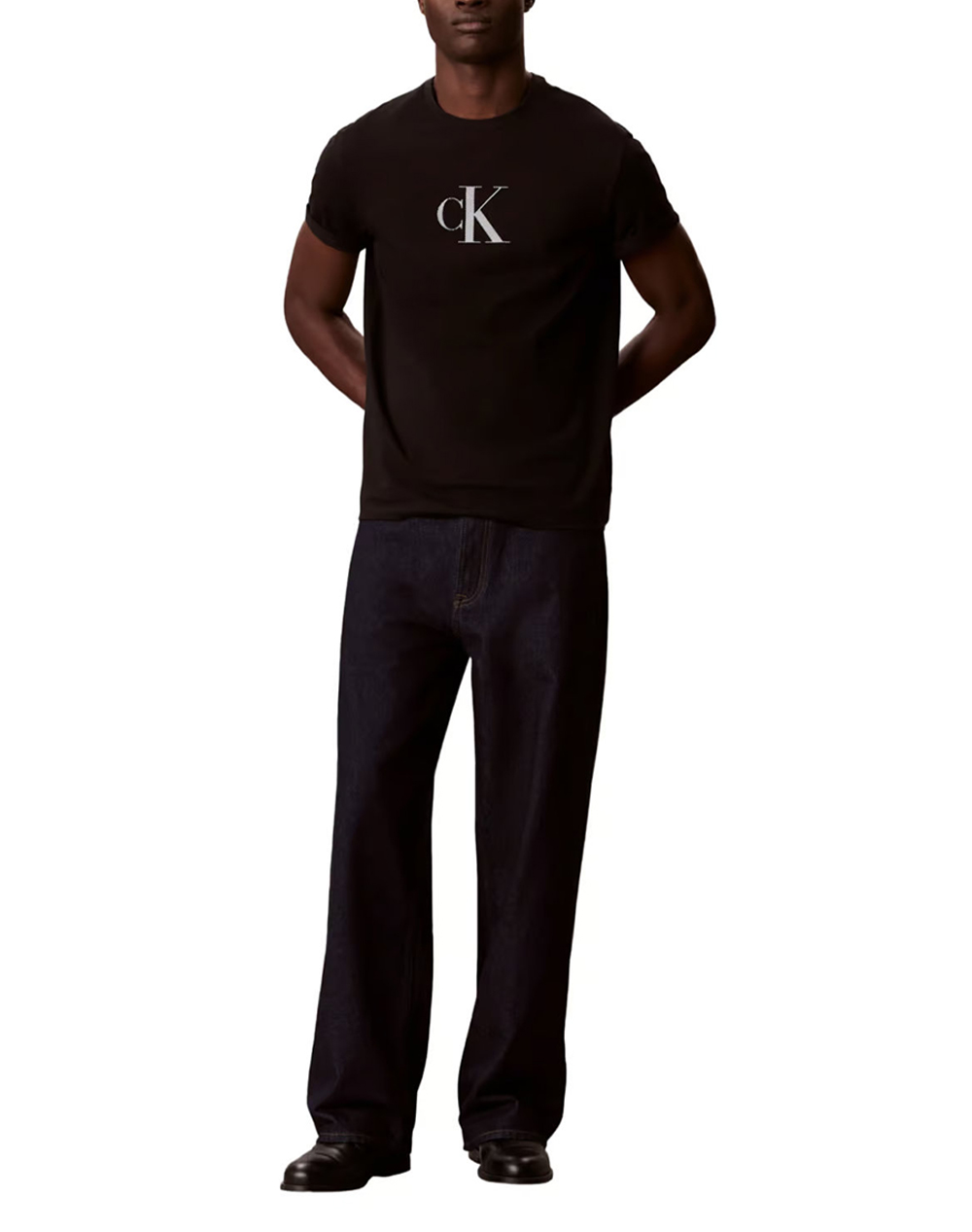 Calvin Klein Ss 30S Distress Monogram Graphic Lv04Rf853G-Ub1 Black ανδρικά ρούχα μπλούζες T-Shirt Politikos Shop Πολιτικός