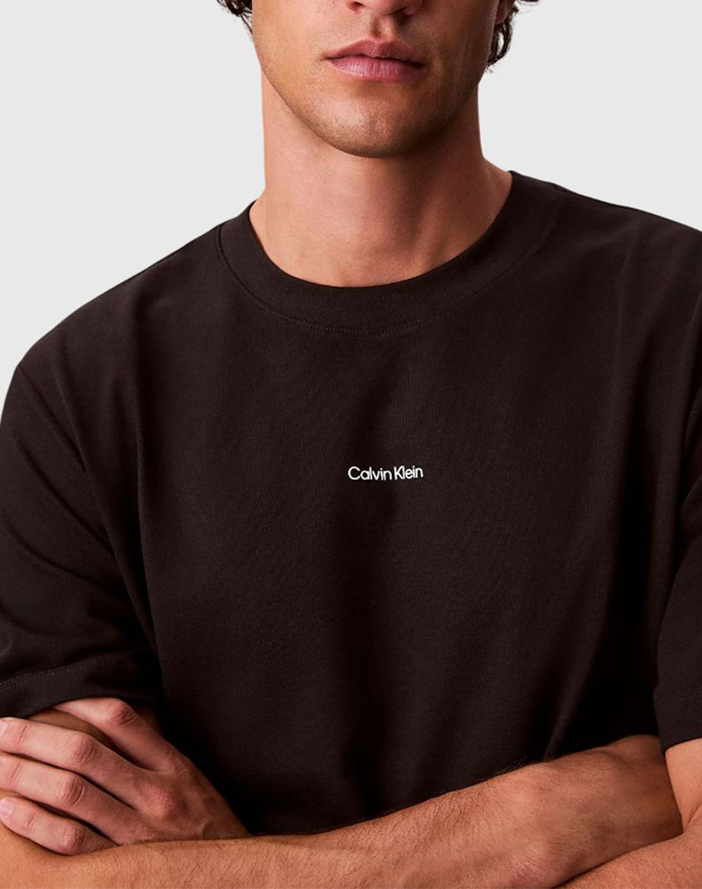 Calvin Klein Ss Stretch Pique Nano Easy Tee Lv04Lc241G-Ub1 Black ανδρικά ρούχα μπλούζες T-Shirt Politikos Shop Πολιτικός