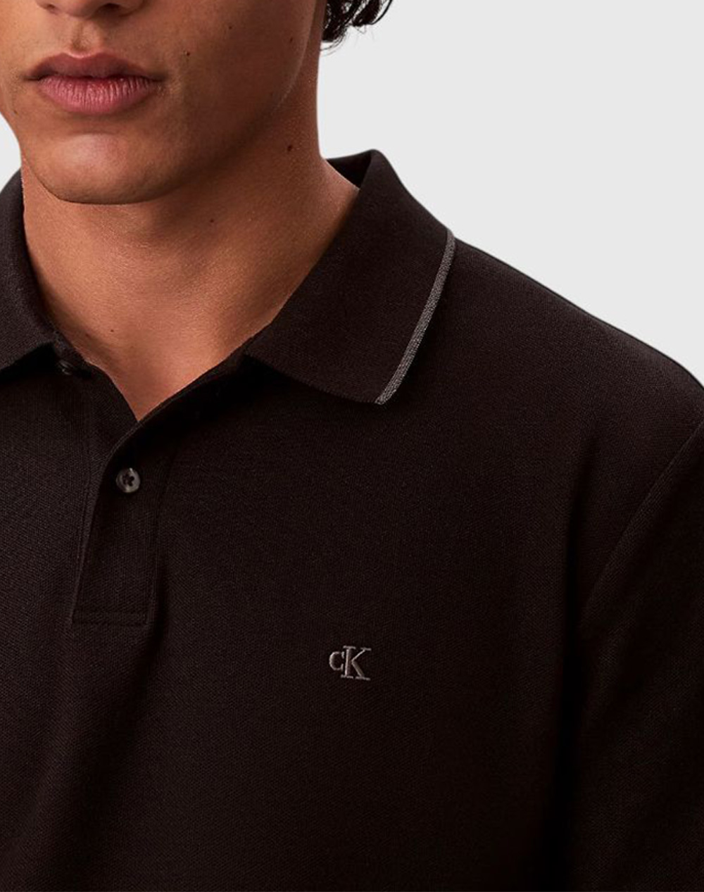 Calvin Klein Ss Rfnd Pq Tppd Clss Lv04Lc239G-Ub1 Black ανδρικά ρούχα μπλούζες Polo Politikos Shop Πολιτικός