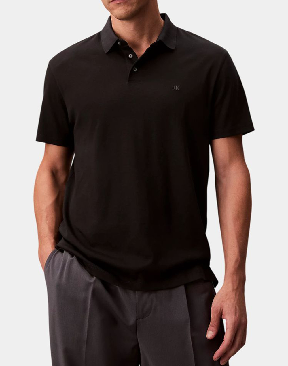 CALVIN KLEIN SS SUPIMA CHEST EMB POLO LV04LB276G-UB1 Black