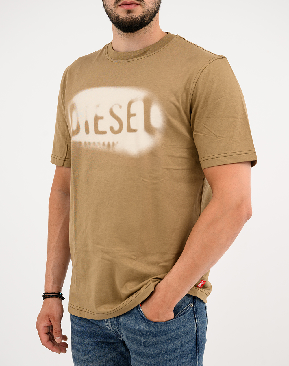 Diesel T-Adjust-V2 T-Shirt A199710Qiam-7Dg Sandybrown ανδρικά ρούχα μπλούζες Politikos Shop Πολιτικός