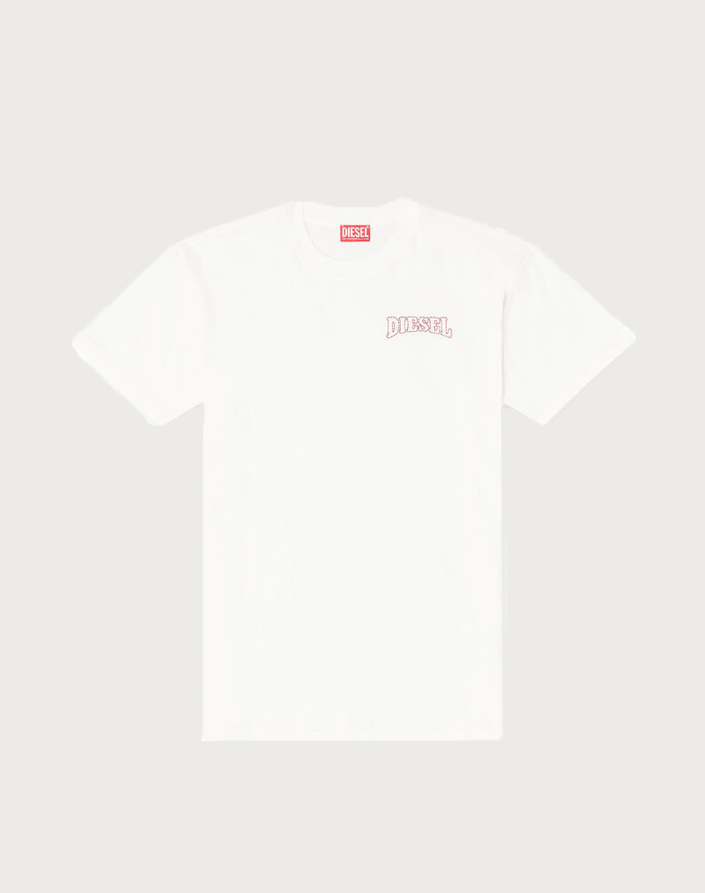 Diesel T-Norm-V16 T-Shirt A220060Plat-141 Offwhite ανδρικά ρούχα μπλούζες Politikos Shop Πολιτικός