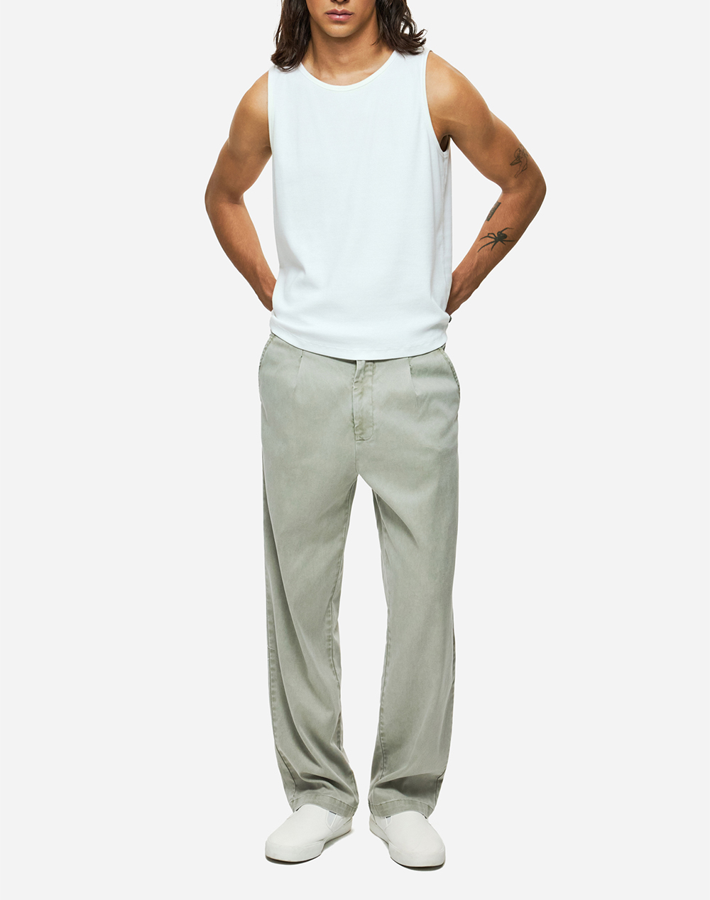 Dirty Laundry Pleated Trousers Dlmp000137-Vintage Greige Lightgray ανδρικά ρούχα παντελόνια Chinos Politikos Shop Πολιτικός