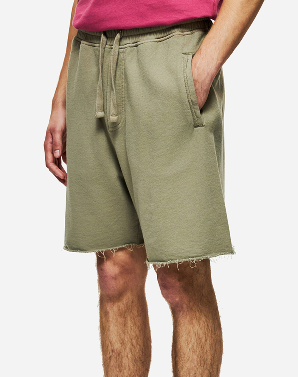 DIRTY LAUNDRY RAW EDGES SWEATBERMUDA DLMSB000097-TAUPE Khaki