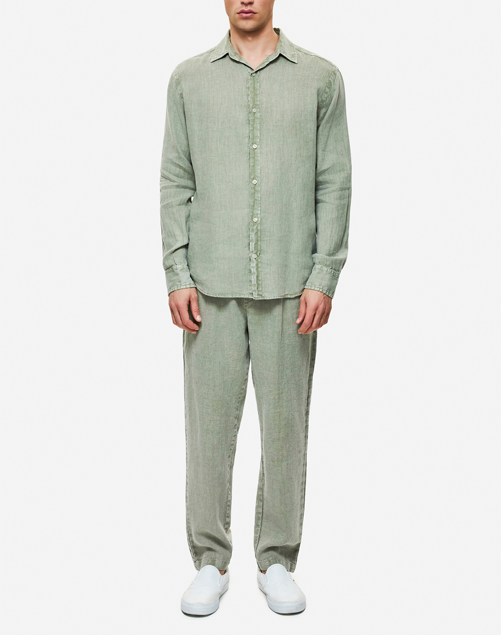 Dirty Laundry Classic Linen Shirt Dlms000134-Vintage Greige Gray ανδρικά ρούχα πουκάμισα Politikos Shop Πολιτικός