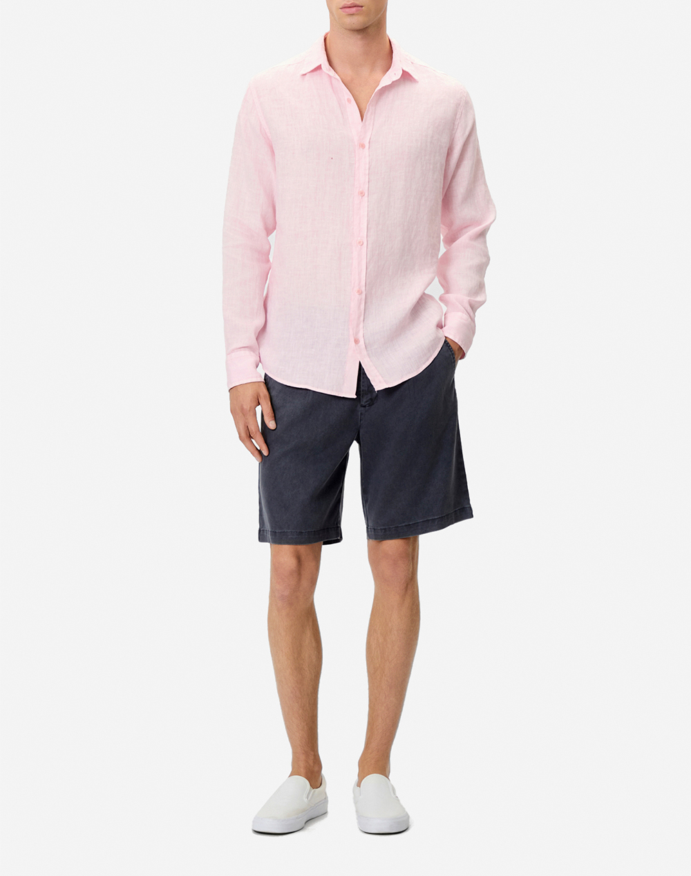 Dirty Laundry Classic Linen Shirt Dlms000134-Bubblegum Pink ανδρικά ρούχα πουκάμισα Politikos Shop Πολιτικός