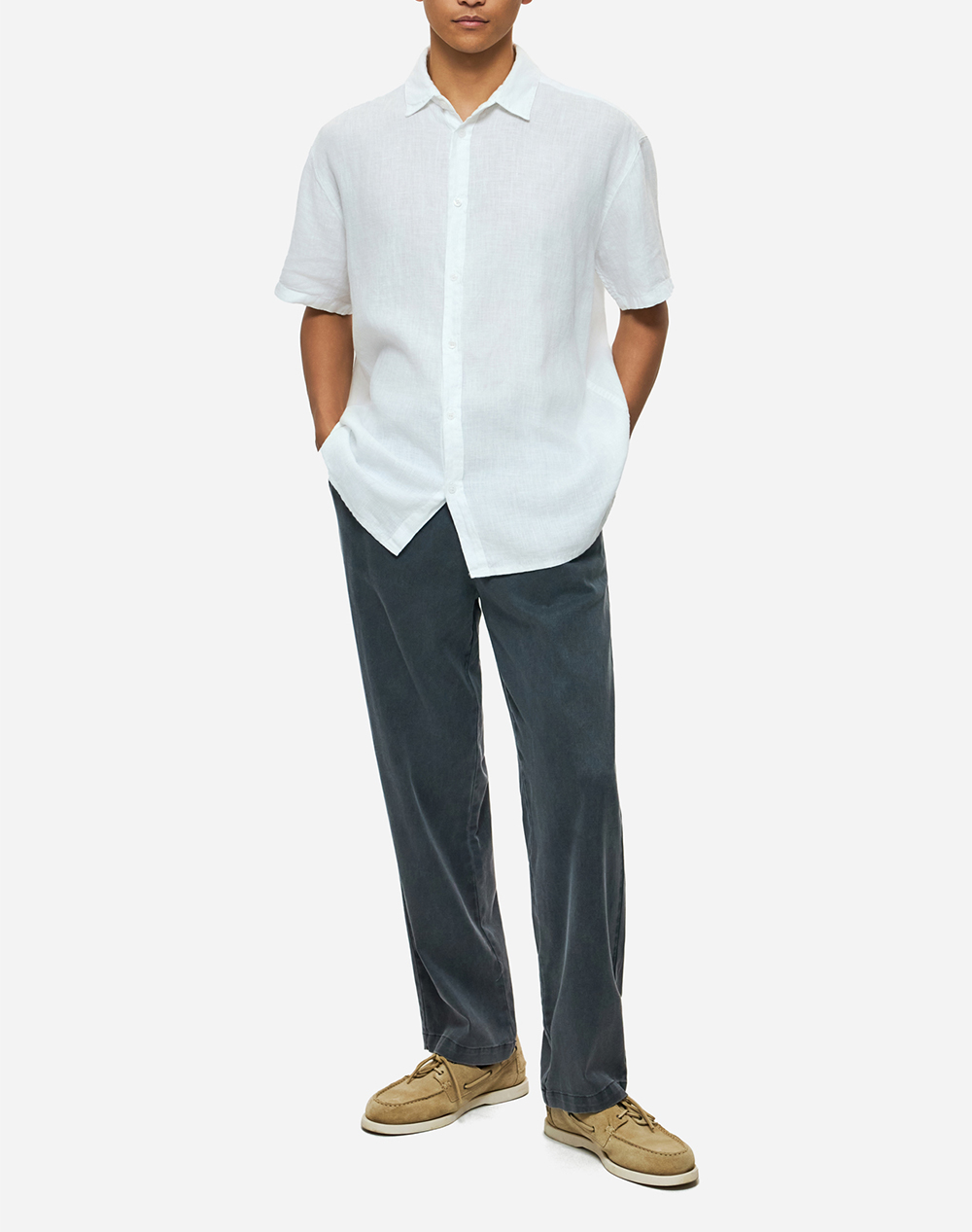 Dirty Laundry Shortsleeve Linen Shirt Dlms000153-White White ανδρικά ρούχα πουκάμισα Politikos Shop Πολιτικός