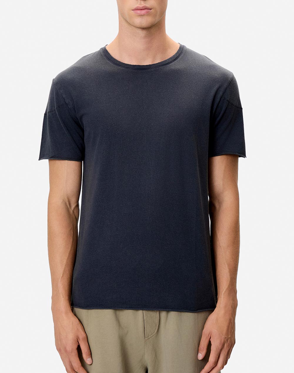 DIRTY LAUNDRY OPEN STITCHES T-SHIRT DLMT000656-VINTAGE BLUE DarkBlue