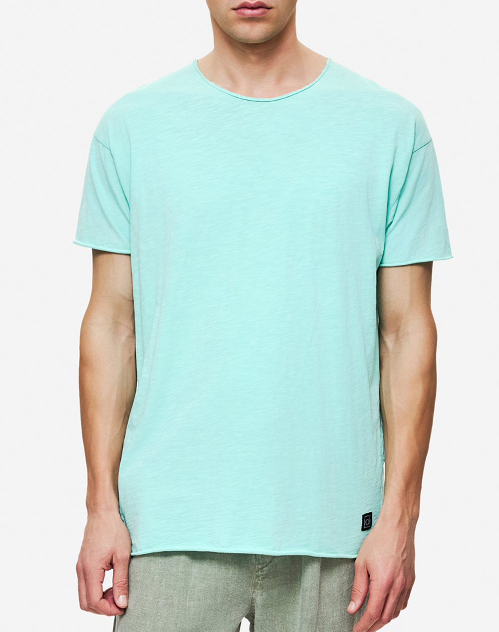 DIRTY LAUNDRY RELAXED SLEEVES T-SHIRT DLMT000637-VINTAGE AQUA Ciel