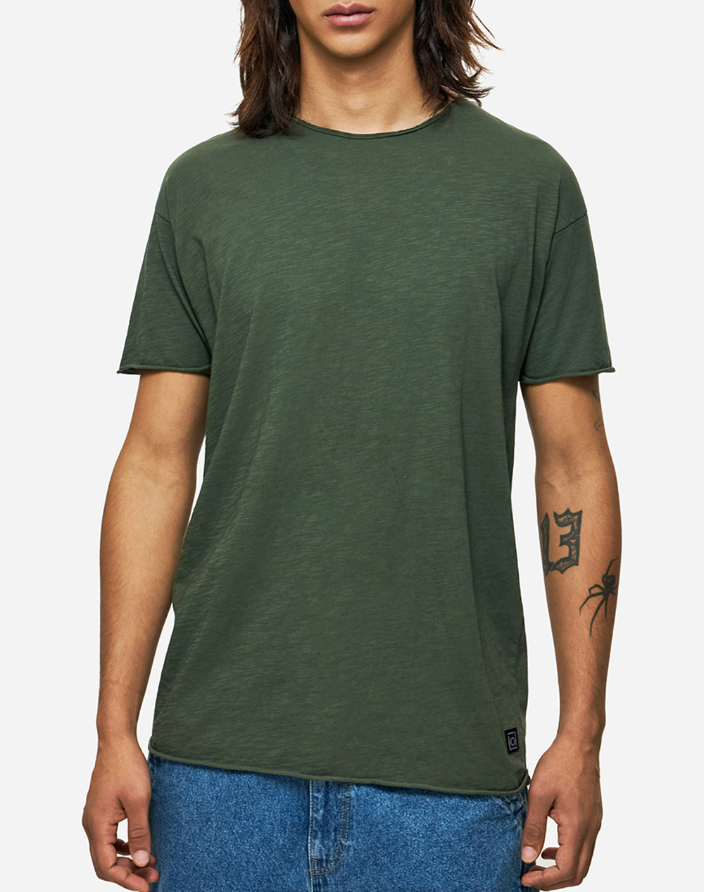 DIRTY LAUNDRY RELAXED SLEEVES T-SHIRT DLMT000637-KHAKI Khaki