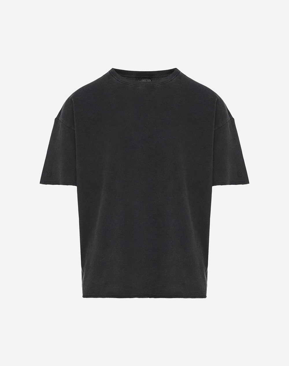 DIRTY LAUNDRY PIQUET T-SHIRT WITH RAW EDGES DLMT000606-VINTAGE BLACK JetBlack