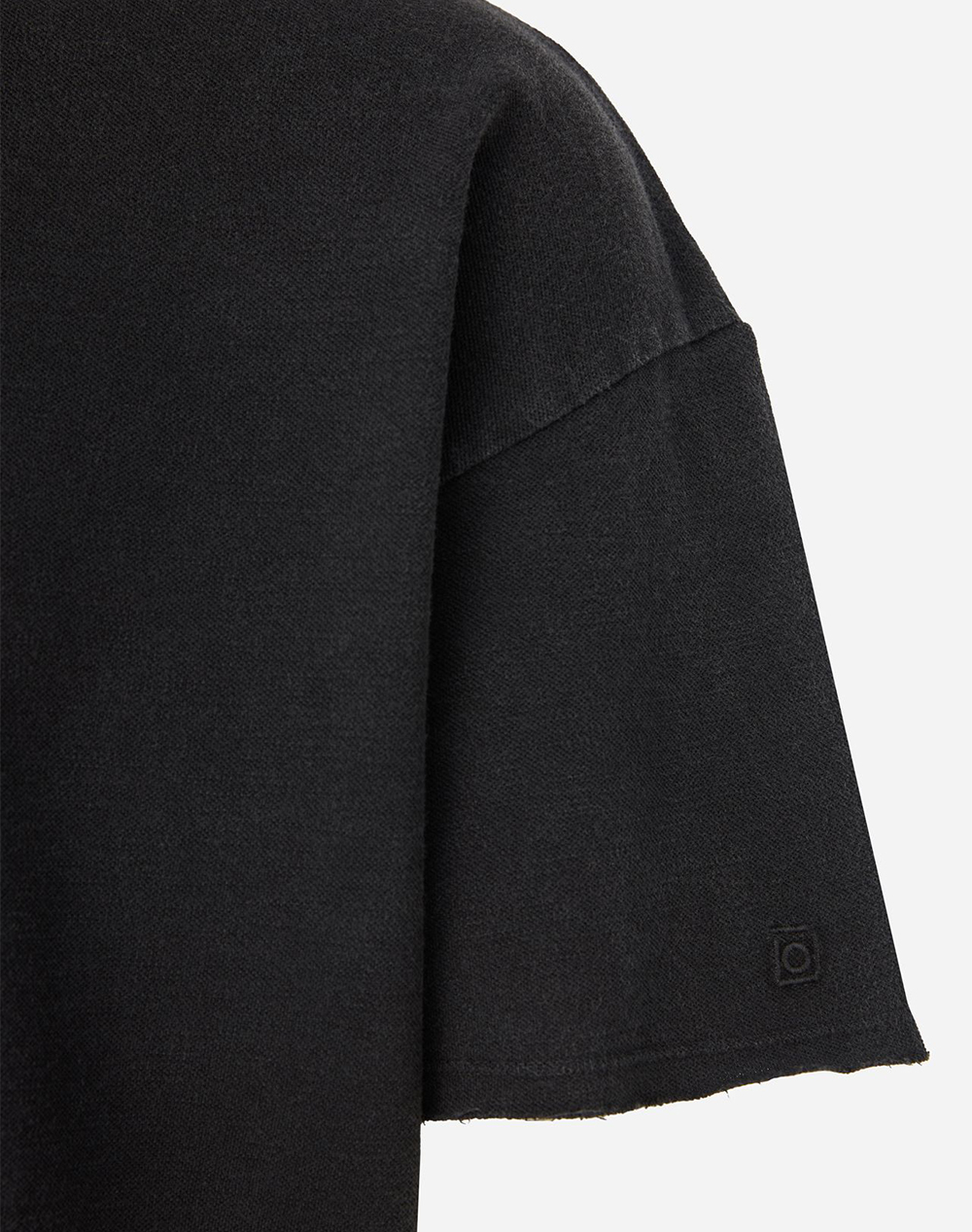 Dirty Laundry Piquet T-Shirt With Raw Edges Dlmt000606-Vintage Black Jetblack ανδρικά ρούχα μπλούζες Politikos Shop Πολιτικός
