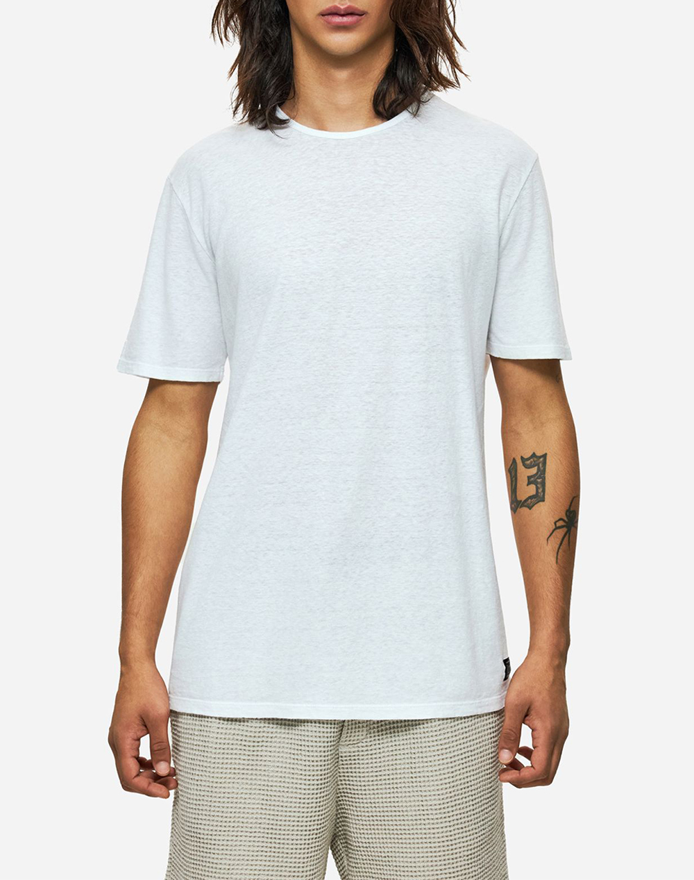 DIRTY LAUNDRY Linen T-Shirt DLMT000639-WHITE White