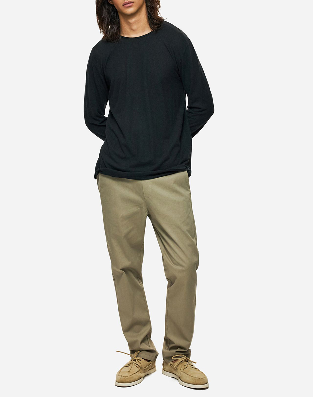 Dirty Laundry Linen Blend Longsleeve Dlml000177-Black Black ανδρικά ρούχα μπλούζες T-Shirt Politikos Shop Πολιτικός