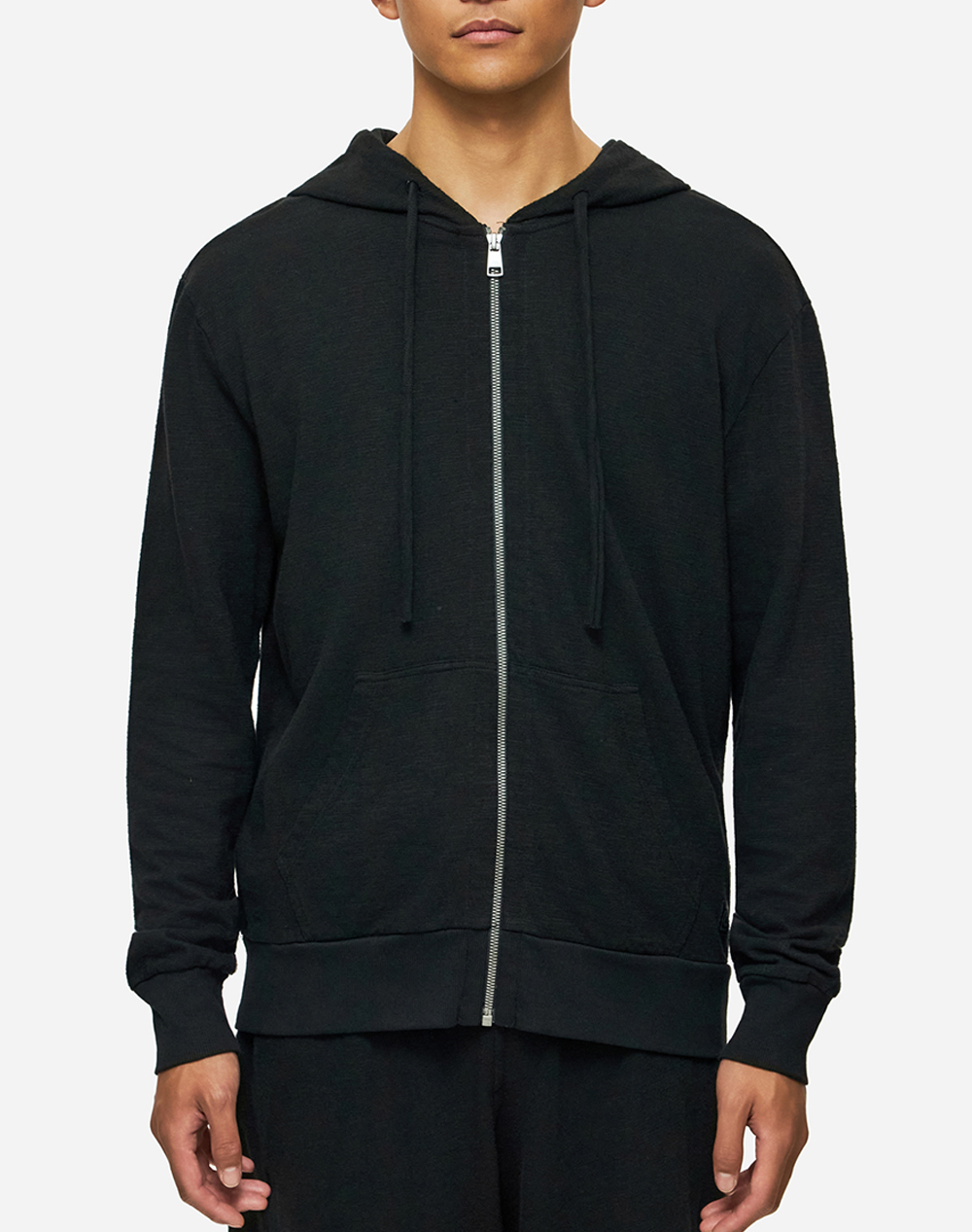 DIRTY LAUNDRY DIRTY LAUNDRY REGULAR KNITTED SLUB FULLZIP DLMF000201-BLACK Black