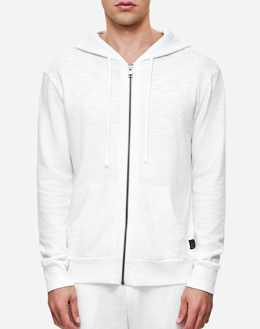 DIRTY LAUNDRY REGULAR KNITTED SLUB FULLZIP DLMF000201-WHITE White