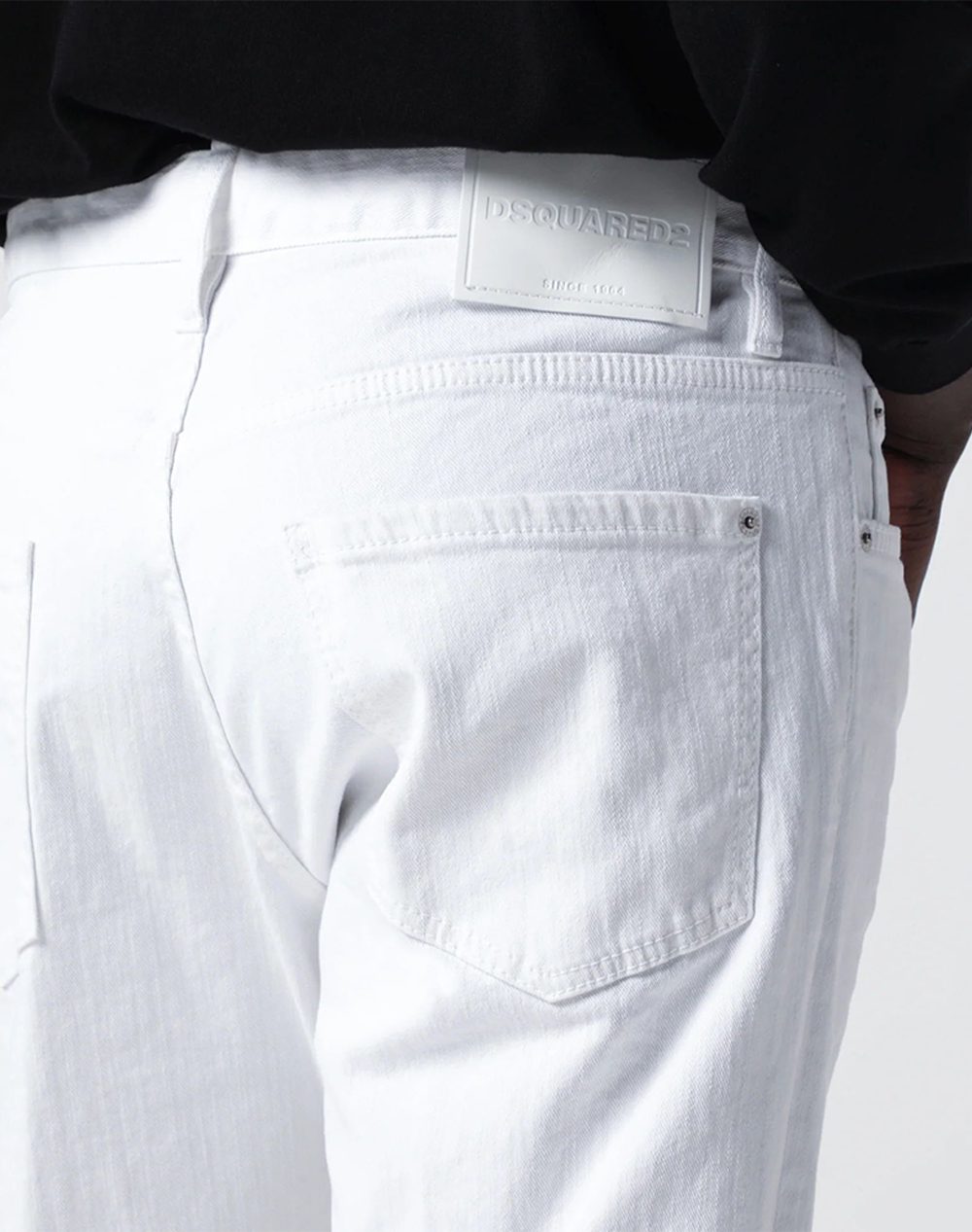 Dsquared2 Παντελόνι 5Τσεπο S74Lb1907S39781-100 White ανδρικά ρούχα παντελόνια Jeans Politikos Shop Πολιτικός