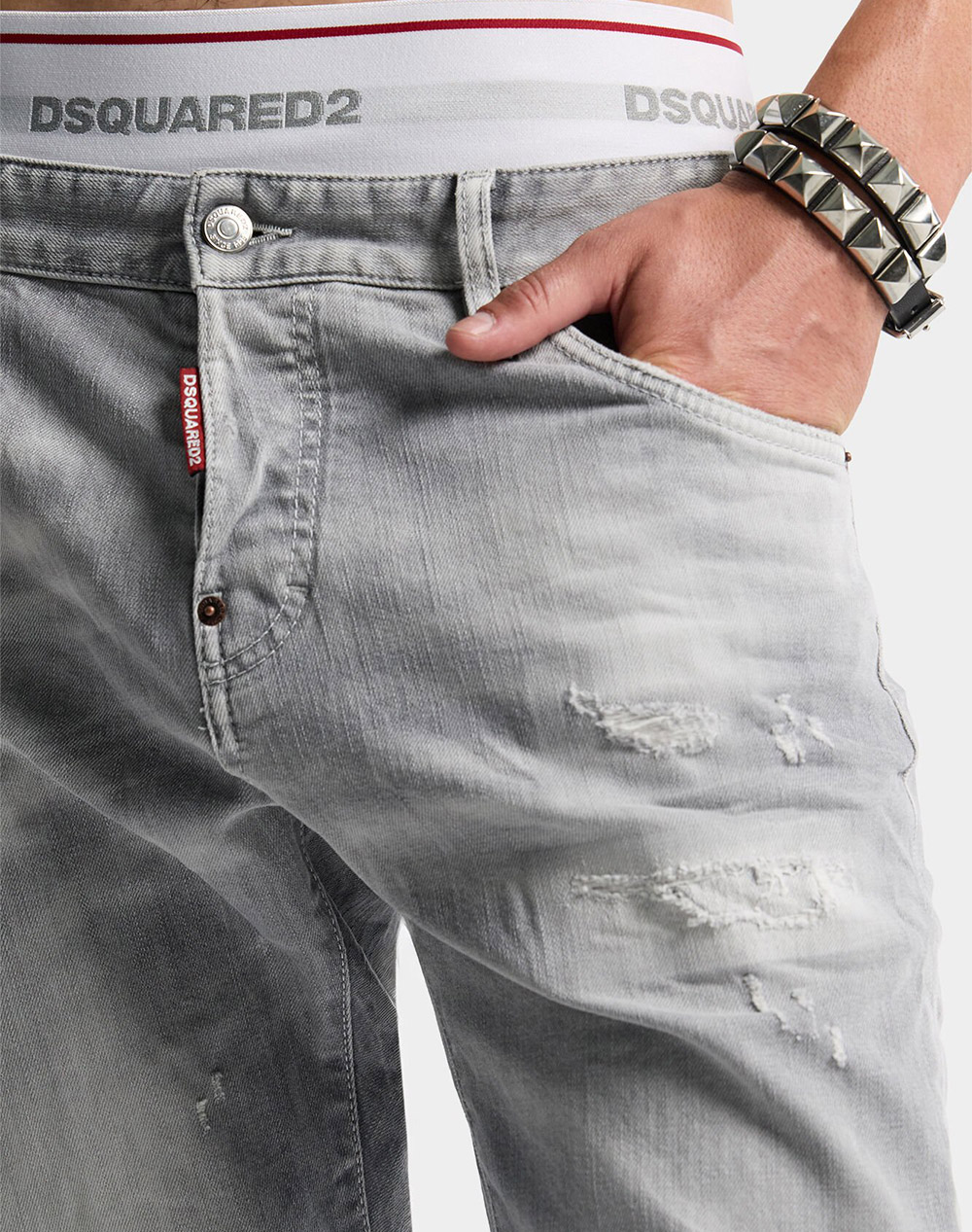 Dsquared2 Παντελόνι 5Τσεπο S74Lb1870S30260-852 Denimgray ανδρικά ρούχα παντελόνια Jeans Politikos Shop Πολιτικός