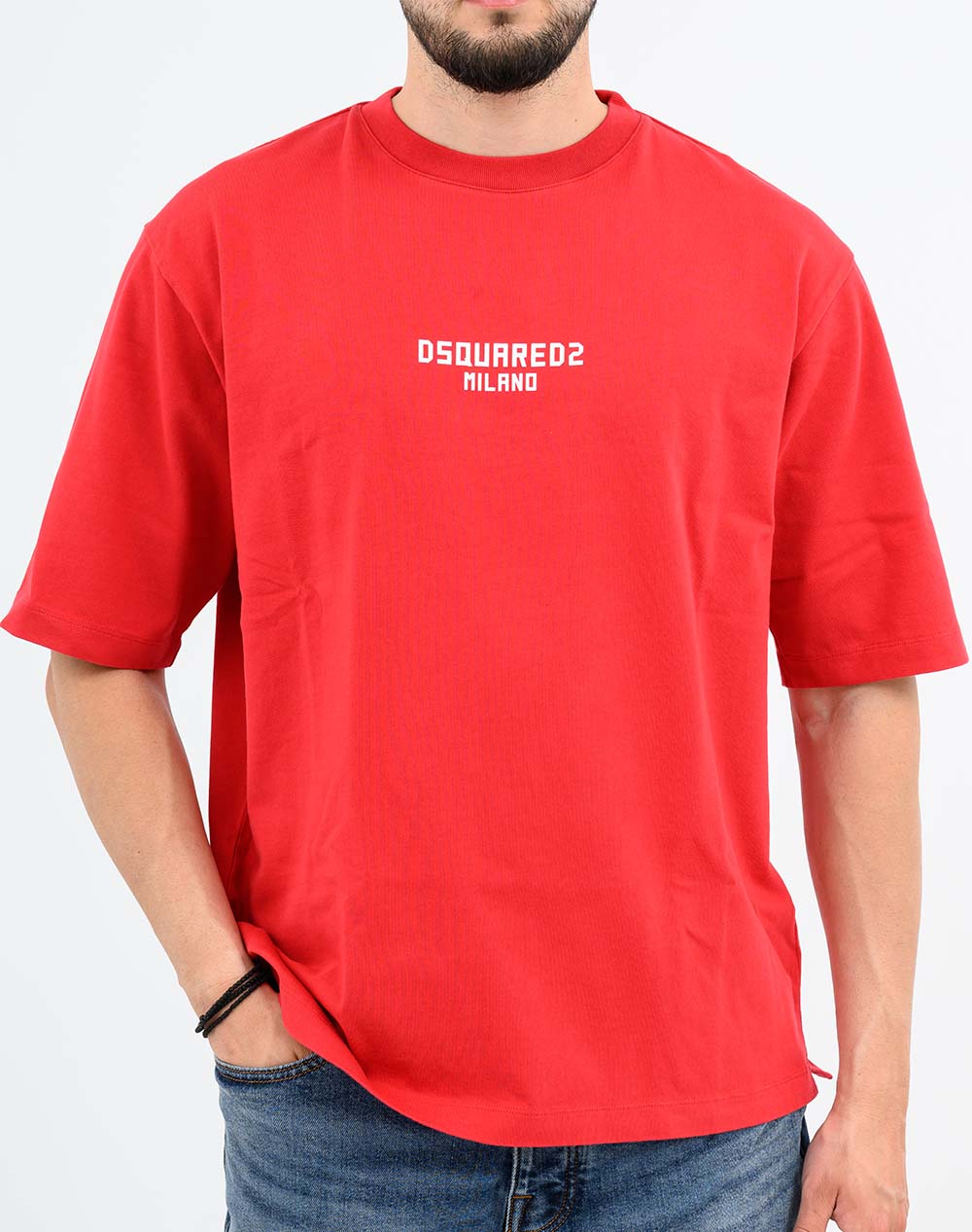 Dsquared2 Μπλούζα S74Gd1521D20106-312 Red ανδρικά ρούχα μπλούζες T-Shirt Politikos Shop Πολιτικός