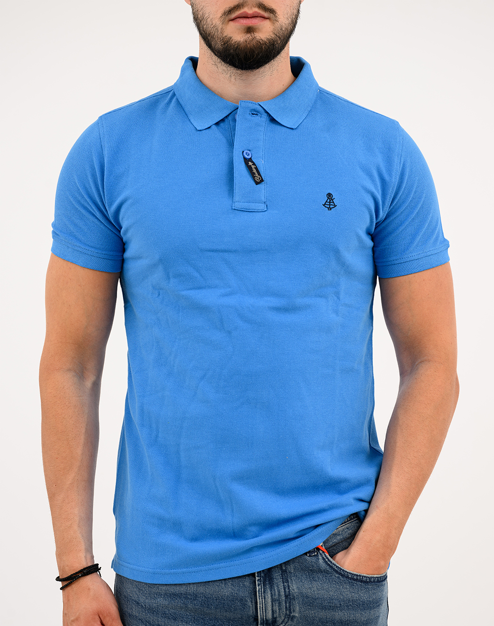 Explorer Μπλούζα Polo Basic Big 2621102001-Blue Blue ανδρικά ρούχα μπλούζες Politikos Shop Πολιτικός