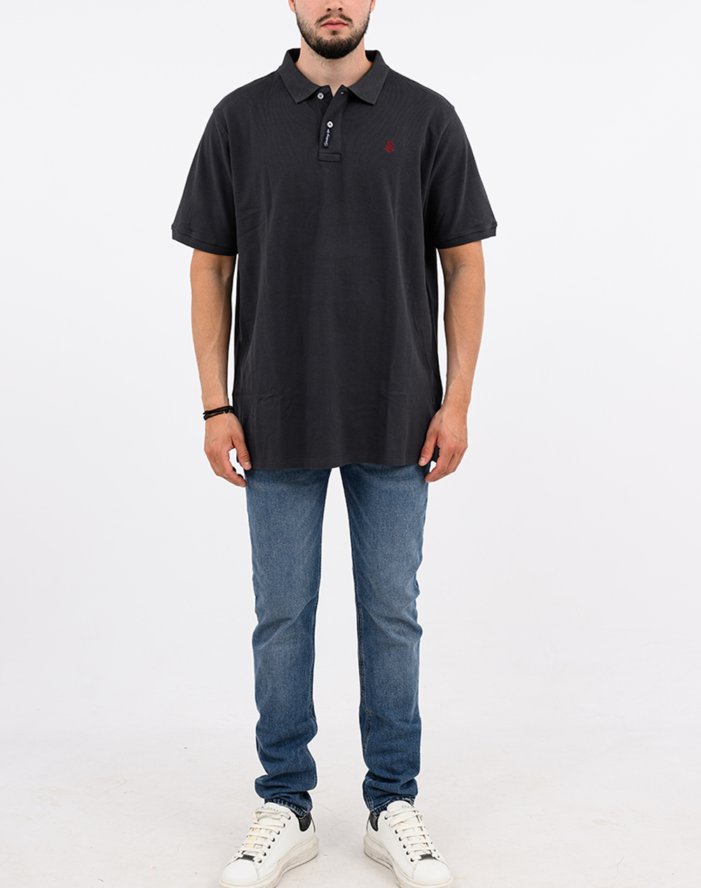 Explorer Μπλούζα Polo Basic Big 2621102001-Anthracite Darkslategrey ανδρικά ρούχα μπλούζες Politikos Shop Πολιτικός