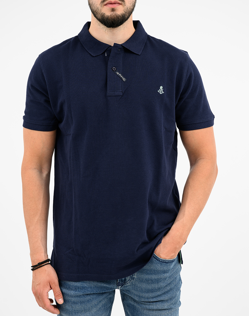 Explorer Μπλούζα Polo Basic Big 2621102001-Navy Navyblue ανδρικά ρούχα μπλούζες Politikos Shop Πολιτικός