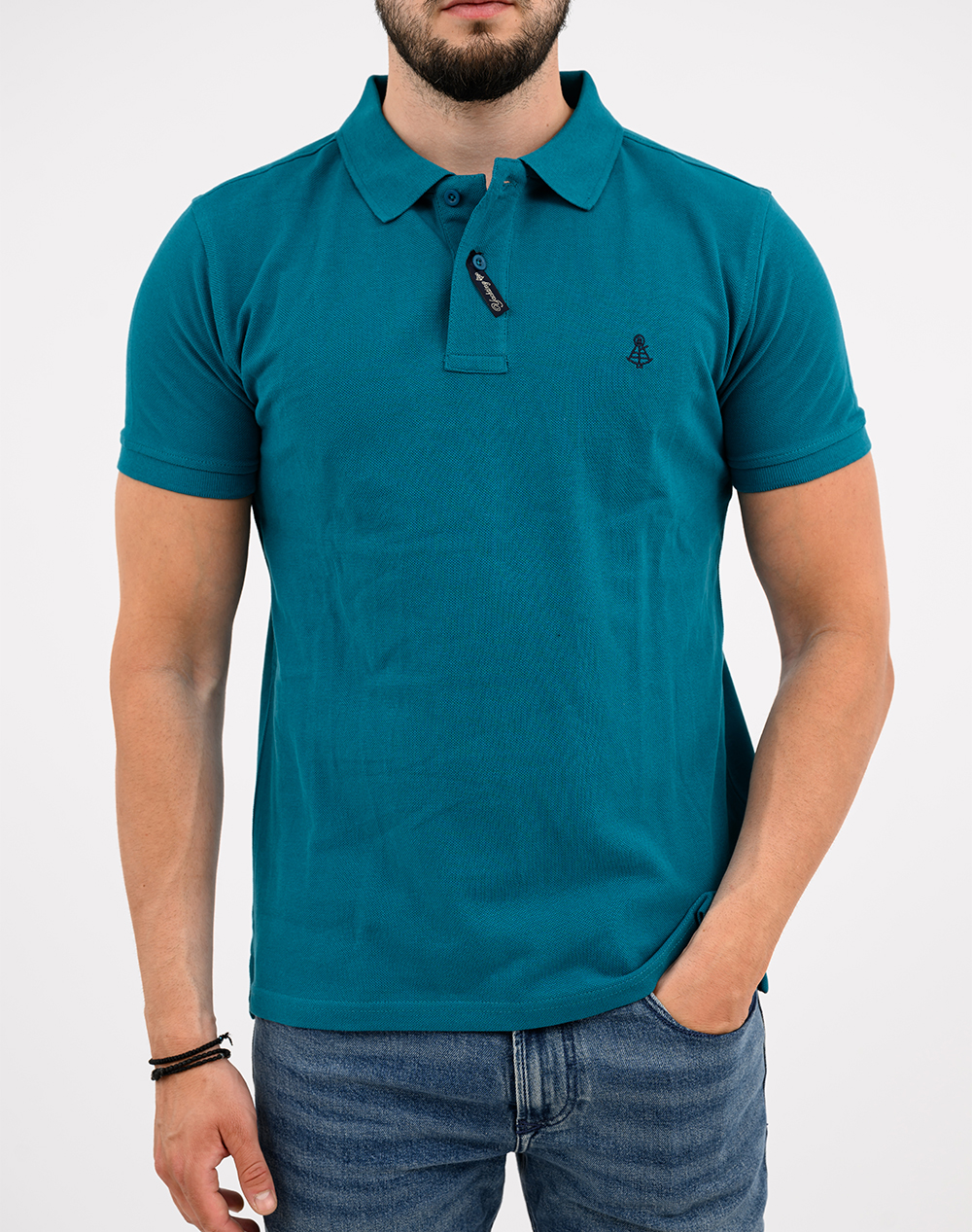 Explorer Μπλούζα Polo Basic Big 2621102001-Petrol Petrol ανδρικά ρούχα μπλούζες Politikos Shop Πολιτικός