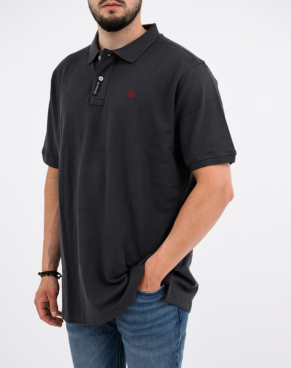 EXPLORER ΜΠΛΟΥΖΑ POLO BASIC 2621102000-ANTHRACITE DarkSlateGrey