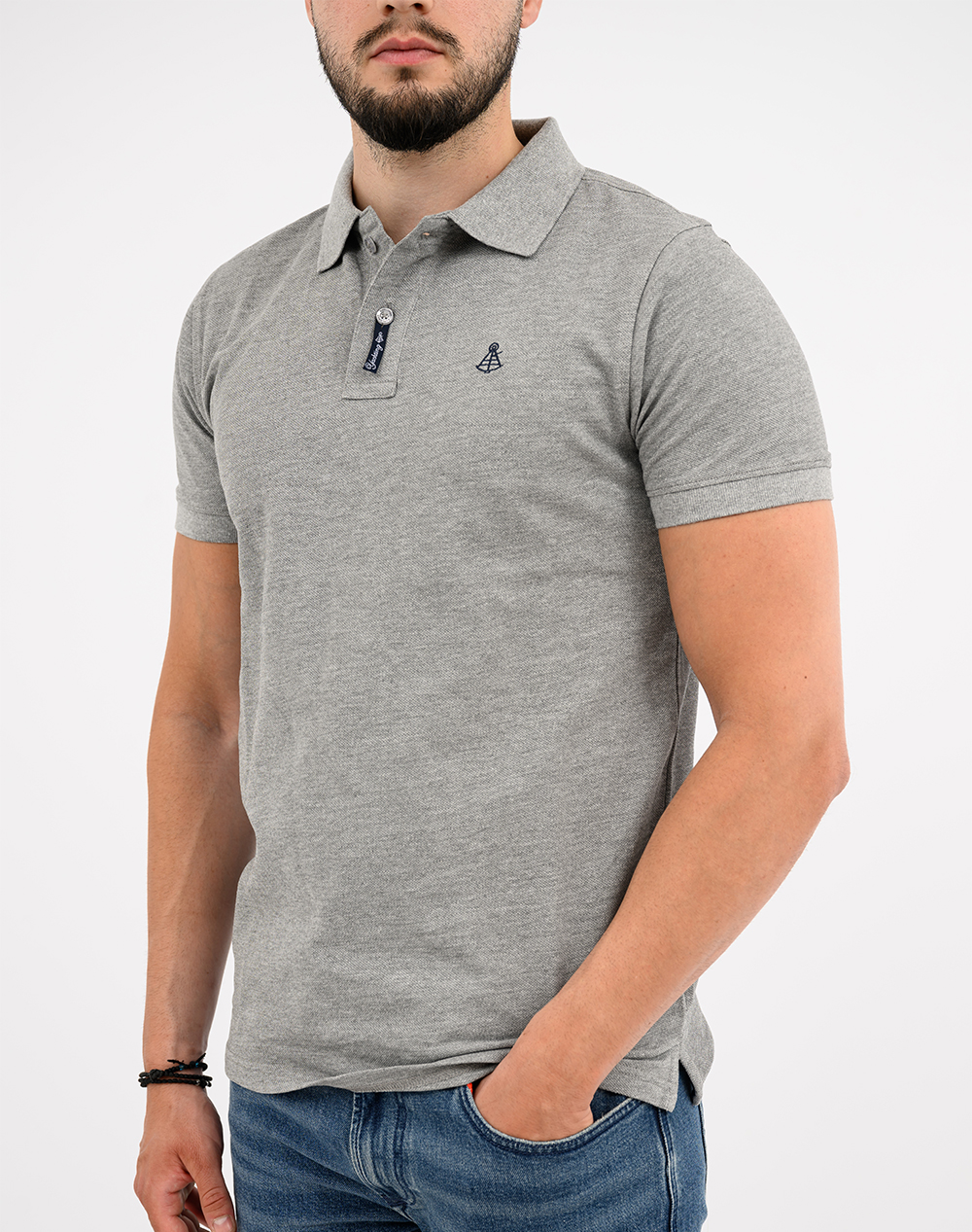 EXPLORER ΜΠΛΟΥΖΑ POLO BASIC 2621102000-GRAY MELANGE Gray