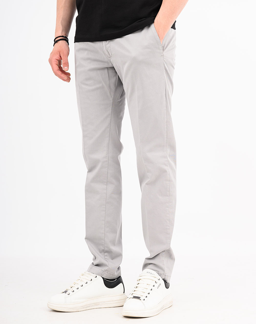 Four Ten Chino Παντελόνι T910100003-030 Gray ανδρικά ρούχα παντελόνια Chinos Politikos Shop Πολιτικός
